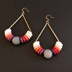 Multicolor Magnesite Teardrop Earrings w/ 14k Hook
